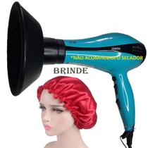 Difusor De Cachos Para Secador Britania Duo Blue Bico Grande Touca Cetim Anti Frizz