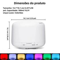 Difusor de Óleo Essencial USB com Luzes Noturnas - Umidificador de Ar 500ml