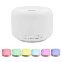Difusor de Oleos Essenciais Ultrassonico com Led 7 Cores 500ml Branco