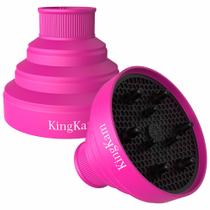 Difusor de secador de cabelo KingKam dobrável de silicone rosa