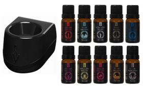 Difusor Elétrico Black + 10 Essências Linha Mundo Via Aroma Difusor Elétrico Black + 10 Essências Linha Mundo Via Aroma
