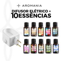 Difusor Elétrico de Ambientes Bivolt 30ml + 10 Essências a Base de Água 15ml - Personalize o Seu Kit