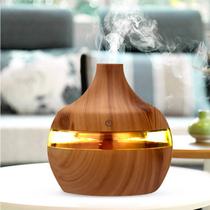 Difusor elétrico de aroma e purificador de aromaterapia de grãos de madeira (300ML, 7 LED)