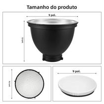 Difusor Refletor De 9 Polegadas Com Montagem Bowens Para Lâmpada De Fotografia Com 60 graus Tecido