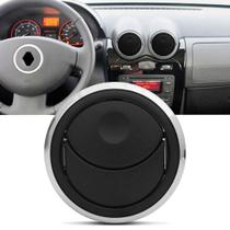 Difusor Saida de Ar Central Painel Logan 07 a 13 Sandero 07 a 14 Duster 11 a 15 Preto Aro Cromado -