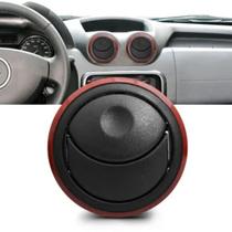 Difusor Saída de Ar Painel Central Lateral Logan 2007 a 2013 Sandero 2007 a 2014 Duster 2011 a 2015 Preto Aro Vermelho