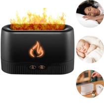 Difusor Umidificador Aromatizador Ar Óleo Essencial Chamas 110v/220v - Preto