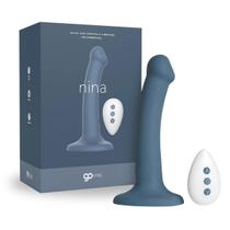 Dildo com Ventosa e Vibrador Recarregável Go Vibe Nina 17cm x 3,5cm Recarregável Azul Dildo com Ventosa e Vibrador Recarregável Go Vibe Nina 17cm x 3,5cm Recarregável Azul