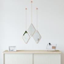 Dima Kit 3 Espelhos Losango Parede Cobre Umbra