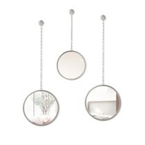Dima - trio de espelhos redondos titanio