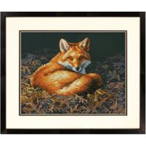 Dimensões do kit Cross Stitch Sunlit Fox 14 unidades Black Aida