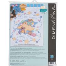 Dimensões do kit Cross Stitch: Twinkle Twinkle Quilt 34x43in