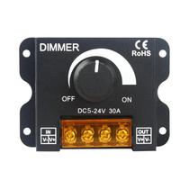 Dimmer De Luz LED De Cor Única DC 12V 24V 30A PWM Com Botão Para Ajustar Brilho E Interruptor
