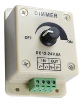 Dimmer Regulador De Tensão Elétrica 12v~24v 8a Fita De Led Com Potenciômetro para fácil ajuste - OEM