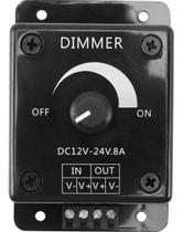 Dimmer Regulador De Tensão Elétrica 12v~24v 8a Preto Fita de Led