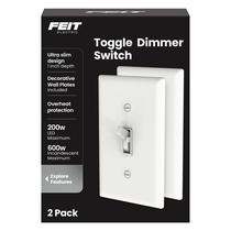 Dimmer Switch Feit Electric Toggle, pacote com 2 LEDs e lâmpadas incandescentes