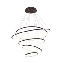 Dinamica Pendente Dcd015071 5 Aneis Led 160w 3000k Preto