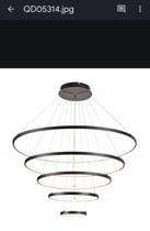 Dinamica Pendente Qd05314 5 Aneis Led 190w 3/4/6000k Preto