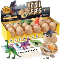 Dino Egg Dig Kit Dan & Darci, presente de Páscoa de 3 a 12 anos com 12 ovos