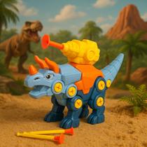 Dino Lançador Ark Toys Estegossauro/Braquiossauro/Triceratops/Dilofossauro Brinquedo Infantil Monta e Desmonta ARK4357