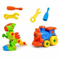 Dino Rex e Trem Monta e Desmonta com Chave Educativo