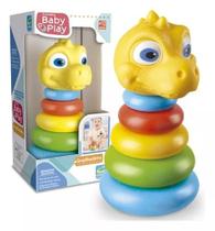 Dino Torre Argolas Brinquedo Didático Bebê Empilhável Dinossauro
