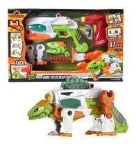 Dino Velociraptor X Changer Junior Com Luz Som Multikids