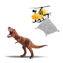 DinoPark Hunter Resgate Dinossauro Rex Helicóptero Articulad