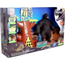 Dinopark Hunters Kit Gorila Dinossauro Boneco Com Acessórios - Bee Toys
