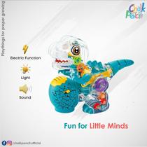 Dinos Engrenagem Transparente brinquedo super divertido vem com luzes e música, o dinossauro legal se move par