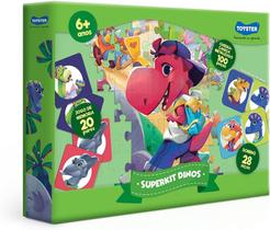 Dinos - Super KIT 3 em 1 - Dominó, Memória e Quebra-cabeça Dinos - Super KIT 3 em 1 - Dominó, Memória e Quebra-cabeça