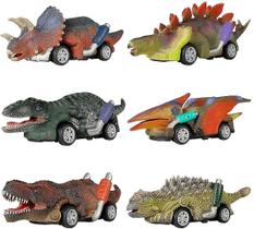 Dinosaur Toy Pull Back Cars, pacote com 6 brinquedos Dino pa Dinosaur Toy Pull Back Cars, pacote com 6 brinquedos Dino pa