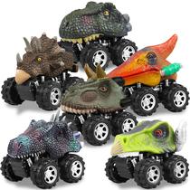 Dinosaur Toys Pull Back Cars KKONES para crianças de 3 a 6 anos (pacote com 6)