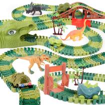 Dinosaur Track Toys GIAT Dinosaur Race Car com luz e som