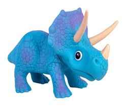 Dinossauro Amigo Feitos Em Vinil Macio Triceratops Azul