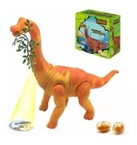 Dinossauro Anda Bota Ovo Som Luz Movimento Projetor LARANJA Com folha. - toys