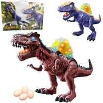 Dinossauro bota ovo com som e luz a pilha na caixa - DM BRASIL