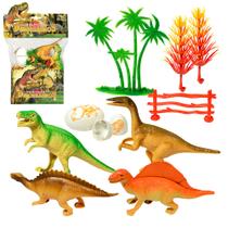 Dinossauro Brinquedo Infantil Pacote C/ 4 Peças 6 Acessórios