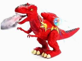 Dinossauro Brinquedo T-Rex Anda Emite Som e Luz Solta Fumaça