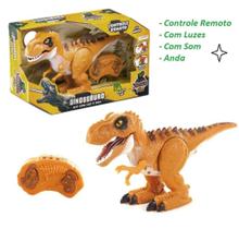 Dinossauro Controle Remoto Luz Som Movimento T Rex Brinquedo - Multikids