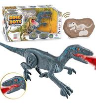 Dinossauro Controle Remoto Polibrinq Velociraptor Som e Luz