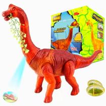 Dinossauro de Brinquedo Bota Ovos Anda Emite Som e Luz com Projetor