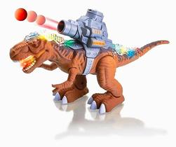 Dinossauro de Brinquedo Grande Lança Bola Com Som e Luzes - Toys