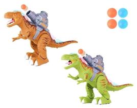 Dinossauro de Brinquedo Grande Lança Bola Com Som e Luzes