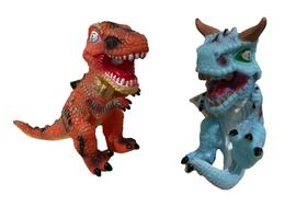 Dinossauro De Brinquedo Kit Coleção 2 Peças De Borracha Dino
