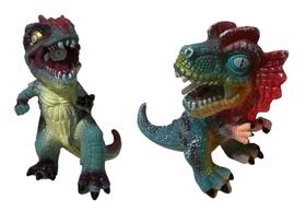 Dinossauro De Brinquedo Kit Coleção 2 Peças De Borracha Dino