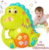Dinossauro de Brinquedo Musical Brinquedos de Menino e Menina com Teclas de Sons de Animais e Musicas 21 tipos de Sons
