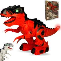 Dinossauro De Brinquedo T Rex Robo Anda Emite Som Luz Led