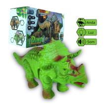 Dinossauro De Brinquedo Triceratops que Movimenta, Tem Som E Led
