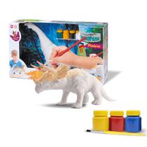 Dinossauro Didático Para Colorir Brinquedo C/ Guache Acrilex